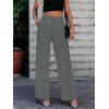 imageWomens Wide Leg Dress Pants High Waisted Business Casual Trousers Dressy Work Office Pants with PocketsDark Grey