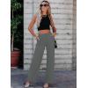 imageWomens Wide Leg Dress Pants High Waisted Business Casual Trousers Dressy Work Office Pants with PocketsDark Grey