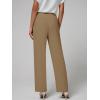 imageWomens Wide Leg Dress Pants High Waisted Business Casual Trousers Dressy Work Office Pants with PocketsLight Coffee