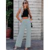 imageWomens Wide Leg Dress Pants High Waisted Business Casual Trousers Dressy Work Office Pants with PocketsTeal