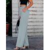 imageWomens Wide Leg Dress Pants High Waisted Business Casual Trousers Dressy Work Office Pants with PocketsTeal