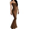 imageAnotherChill Womens Casual Lounge Slip Long Dress Sexy Sleeveless Backless Bodycon Maxi Dresses 2025 Summer Slim ElegantBrown