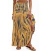 imageWomens Smocked Floral Maxi Skirts 2025 Summer Tube Dresses Flowy Boho Long A line Pleated Beach SkirtYellow