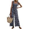 imageWomens Smocked Jumpsuits Casual Loose Sleeveless Wide Leg Long Pant Rompers Dressy One Piece Beach Vacation OutfitsPattern2