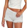 imageWomens Summer Shorts Trendy Ruffle Lace High Waisted Smocked Beach Mini Shorts Y2K Micro Boyshorts Lolita BloomersWhite