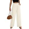 imageWomens Wide Leg Dress Pants High Waisted Business Casual Trousers Dressy Work Office Pants with PocketsBeige