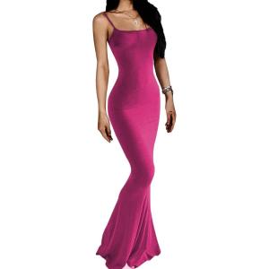imageAnotherChill Womens Casual Lounge Slip Long Dress Sexy Sleeveless Backless Bodycon Maxi Dresses 2025 Summer Slim ElegantRose