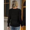 imageLace Tops for Women Dressy Casual Blouses Puff Long Sleeve V Neck Button Down Business Work ShirtsBlack