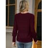 imageLace Tops for Women Dressy Casual Blouses Puff Long Sleeve V Neck Button Down Business Work ShirtsDark Red