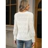imageLace Tops for Women Dressy Casual Blouses Puff Long Sleeve V Neck Button Down Business Work ShirtsIvory