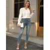 imageLace Tops for Women Dressy Casual Blouses Puff Long Sleeve V Neck Button Down Business Work ShirtsIvory