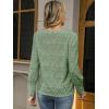 imageLace Tops for Women Dressy Casual Blouses Puff Long Sleeve V Neck Button Down Business Work ShirtsLight Green
