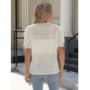 imageLace Tops for Women Dressy Casual V Neck Short Sleeve Button Down Shirts Bussiness Work Office Summer BlousesBeige