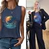 imageSleeveless Tank Tops for Women 2025 Summer Casual Blouses Graphic Tees Loose Fit Crewneck Vacation Outfits ShirtsPattern10
