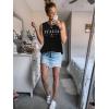 imageSleeveless Tank Tops for Women 2025 Summer Casual Blouses Graphic Tees Loose Fit Crewneck Vacation Outfits ShirtsPattern12