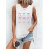 imageSleeveless Tank Tops for Women 2025 Summer Casual Blouses Graphic Tees Loose Fit Crewneck Vacation Outfits ShirtsPattern15