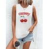 imageSleeveless Tank Tops for Women 2025 Summer Casual Blouses Graphic Tees Loose Fit Crewneck Vacation Outfits ShirtsPattern16