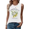 imageSleeveless Tank Tops for Women 2025 Summer Casual Blouses Graphic Tees Loose Fit Crewneck Vacation Outfits ShirtsPattern18
