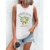 imageSleeveless Tank Tops for Women 2025 Summer Casual Blouses Graphic Tees Loose Fit Crewneck Vacation Outfits ShirtsPattern18