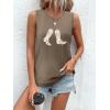 imageSleeveless Tank Tops for Women 2025 Summer Casual Blouses Graphic Tees Loose Fit Crewneck Vacation Outfits ShirtsPattern19