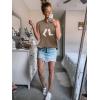 imageSleeveless Tank Tops for Women 2025 Summer Casual Blouses Graphic Tees Loose Fit Crewneck Vacation Outfits ShirtsPattern19