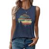 imageSleeveless Tank Tops for Women 2025 Summer Casual Blouses Graphic Tees Loose Fit Crewneck Vacation Outfits ShirtsPattern2
