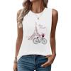 imageSleeveless Tank Tops for Women 2025 Summer Casual Blouses Graphic Tees Loose Fit Crewneck Vacation Outfits ShirtsPattern8