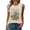 imageSleeveless Tank Tops for Women 2025 Summer Casual Blouses Graphic Tees Loose Fit Crewneck Vacation Outfits ShirtsPattern9