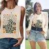 imageSleeveless Tank Tops for Women 2025 Summer Casual Blouses Graphic Tees Loose Fit Crewneck Vacation Outfits ShirtsPattern9