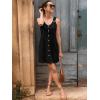 imageSummer Dresses for Women 2025 Sleeveless Floral Boho Swimsuit Cover Ups Casual Button Beach Vacation Tank SundressesBlack