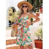 imageSummer Dresses for Women 2025 Sleeveless Floral Boho Swimsuit Cover Ups Casual Button Beach Vacation Tank SundressesPattern2