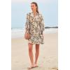 imageSummer Mini Dresses Casual V Neck Drawstring Button Down 34 Sleeve Boho Floral Flowy Beach Shirt Dress PocketsMulti