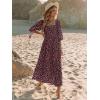 imageWomen Boho Maxi Dresses Summer 2025 Puff Sleeve Square Neck Smocked Aline Casual Ruffle Tiered Flowy Beach Long Dress PocketBlack