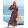 imageWomen Boho Maxi Dresses Summer 2025 Puff Sleeve Square Neck Smocked Aline Casual Ruffle Tiered Flowy Beach Long Dress PocketBlack