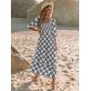 imageWomen Boho Maxi Dresses Summer 2025 Puff Sleeve Square Neck Smocked Aline Casual Ruffle Tiered Flowy Beach Long Dress PocketLight Blue