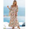 imageWomen Boho Maxi Dresses Summer 2025 Puff Sleeve Square Neck Smocked Aline Casual Ruffle Tiered Flowy Beach Long Dress PocketMulti