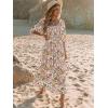 imageWomen Boho Maxi Dresses Summer 2025 Puff Sleeve Square Neck Smocked Aline Casual Ruffle Tiered Flowy Beach Long Dress PocketMulti