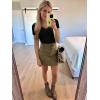 imageWomen Short Sleeve Lace V Neck Shirts Ribbed Knit Fitted Basic Tee Tops Business Dressy Casual Summer Blouses TShirtBlack