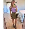 imageWomen Short Sleeve Lace V Neck Shirts Ribbed Knit Fitted Basic Tee Tops Business Dressy Casual Summer Blouses TShirtLilac