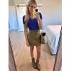 imageWomen Short Sleeve Lace V Neck Shirts Ribbed Knit Fitted Basic Tee Tops Business Dressy Casual Summer Blouses TShirtRoyal Blue