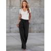 imageWomen Short Sleeve Lace V Neck Shirts Ribbed Knit Fitted Basic Tee Tops Business Dressy Casual Summer Blouses TShirtWhite