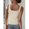 imageWomen Square Neck Crop Tank Tops Sexy Y2K Summer Sleeveless Button Down Fitted Shirts Lace Going Out Camisole TopsBeige