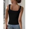imageWomen Square Neck Crop Tank Tops Sexy Y2K Summer Sleeveless Button Down Fitted Shirts Lace Going Out Camisole TopsBlack