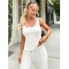 imageWomen Square Neck Crop Tank Tops Sexy Y2K Summer Sleeveless Button Down Fitted Shirts Lace Going Out Camisole TopsWhite