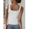 imageWomen Square Neck Crop Tank Tops Sexy Y2K Summer Sleeveless Button Down Fitted Shirts Lace Going Out Camisole TopsWhite