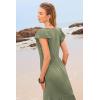 imageWomen Summer Dresses 2025 Trendy Ruffle Sleeve V Neck Tiered Flowy A Line Casual Loose Beach Midi Dress with PocketArmy Green