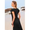 imageWomen Summer Dresses 2025 Trendy Ruffle Sleeve V Neck Tiered Flowy A Line Casual Loose Beach Midi Dress with PocketBlack
