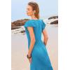 imageWomen Summer Dresses 2025 Trendy Ruffle Sleeve V Neck Tiered Flowy A Line Casual Loose Beach Midi Dress with PocketLake Blue