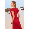 imageWomen Summer Dresses 2025 Trendy Ruffle Sleeve V Neck Tiered Flowy A Line Casual Loose Beach Midi Dress with PocketRed