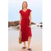 imageWomen Summer Dresses 2025 Trendy Ruffle Sleeve V Neck Tiered Flowy A Line Casual Loose Beach Midi Dress with PocketRed